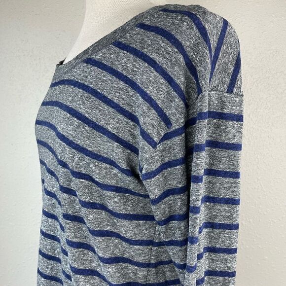 Twenty One Gray and Blue Striped Long Sleeve Top Size M EUC - Picture 6 of 7